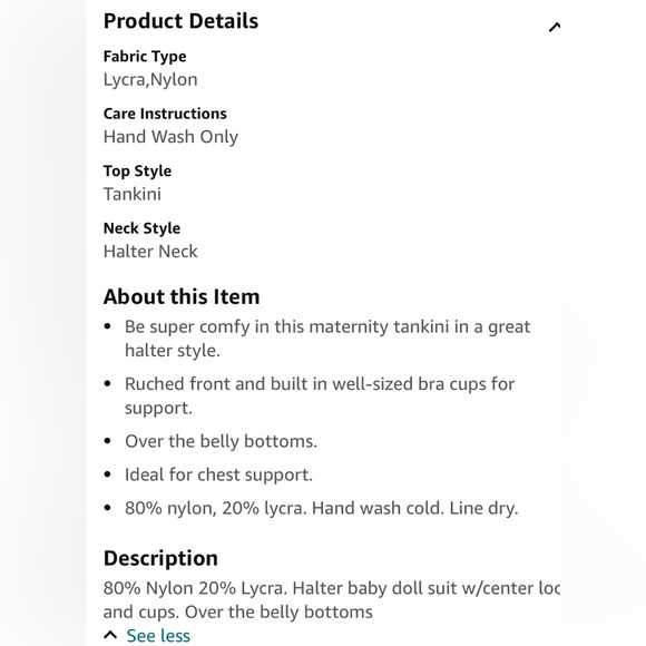 Maternity black Tankini - Picture 3 of 3